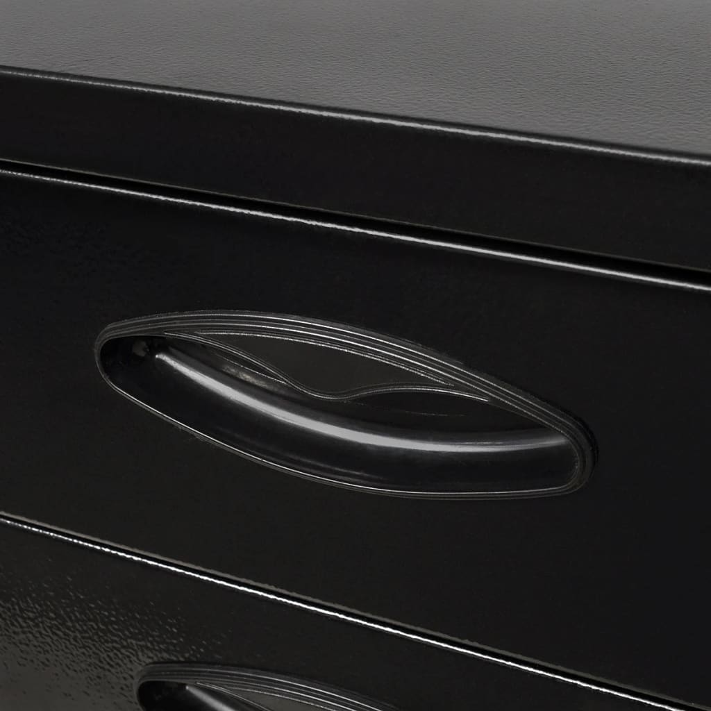 Cassettiera Porta Attrezzi in Metallo con 3 Cassetti Nera cod mxl 23105