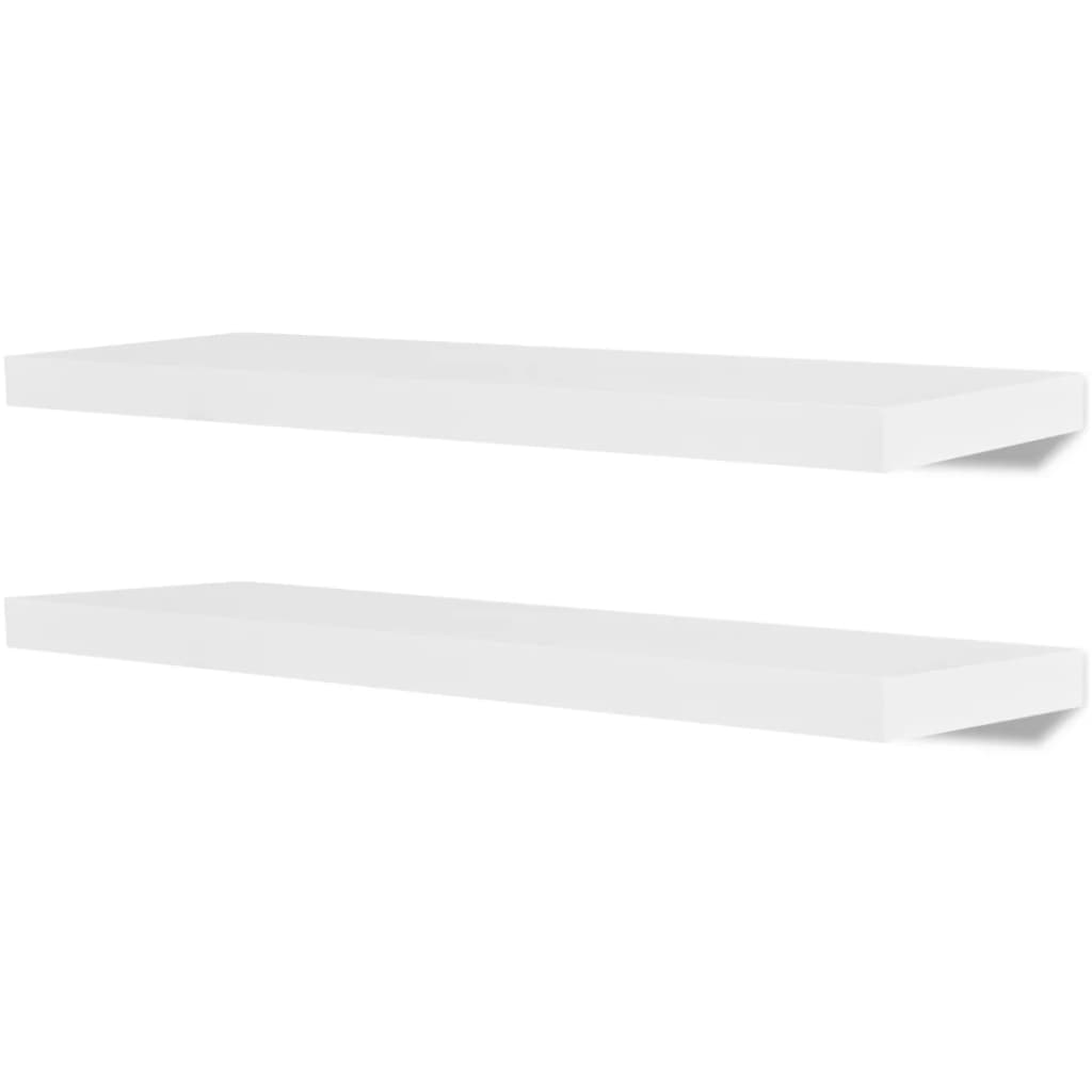 Mensole a Muro Bianche 2 pz in MDF per Libri/DVD 242184