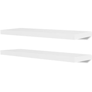 Mensole a Muro Bianche 2 pz in MDF per Libri/DVD 242184