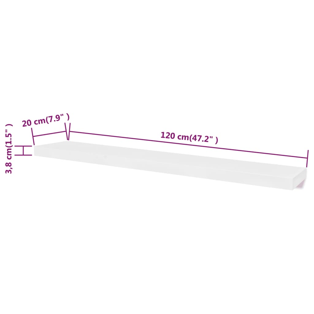 2 Mensole per pareti Bianche MDF per Libri/DVD cod mxl 48646
