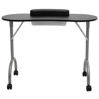 Tavolo Pieghevole per Manicure con Ruote Nero 110123