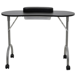 Tavolo Pieghevole per Manicure con Ruote Nero 110123