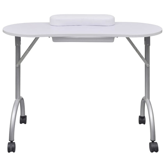 Tavolo Pieghevole per Manicure con Rotelle Bianco 110124