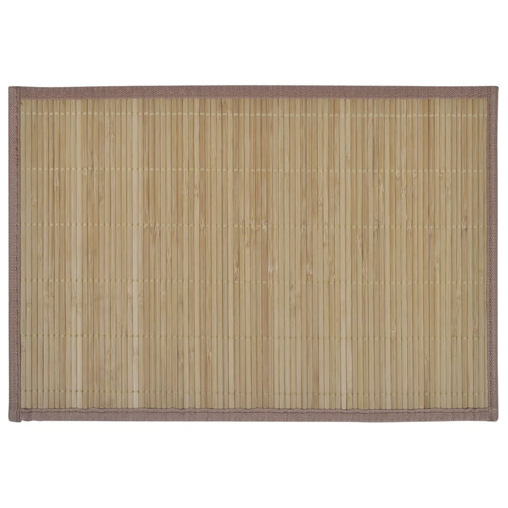 6 Tovagliette di Bamboo 30 x 45 cm Marrone 242108