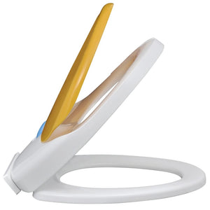 Sedile WC con chiusura ammortizzata per sedile WC adulto bambino bianco e giallo 02_0002893