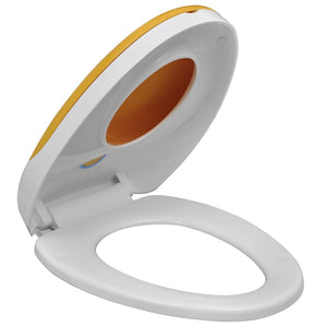 Sedile WC con chiusura ammortizzata per sedile WC adulto bambino bianco e giallo 02_0002893