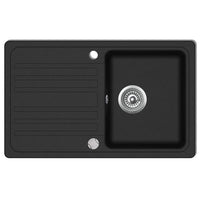 Lavello da cucina in granito Nero Scolapiatti reversibile Lavabo 02_0002304