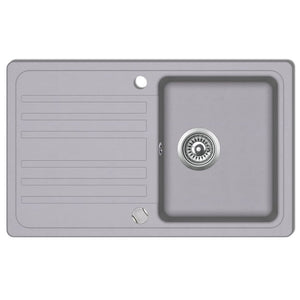 Lavello cucina in granito con gocciolatoio reversibile 76,5 cm grigio 02_0002305