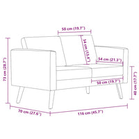 Divano a 2 Posti in Tessuto Grigio Chiaro 242218