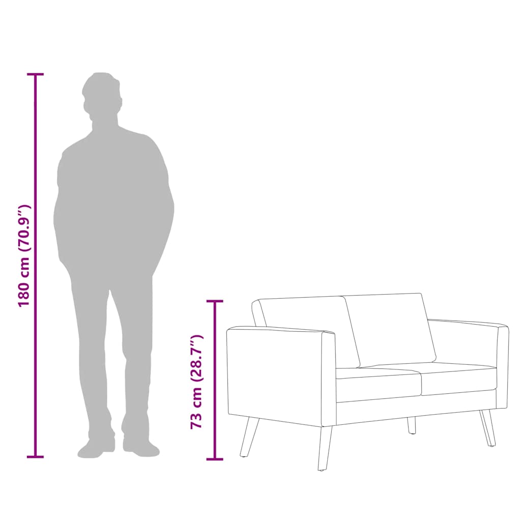 Divano a 2 Posti in Tessuto Grigio Chiaro 242218
