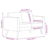 Divano a 2 Posti in Tessuto Grigio Scuro 242220