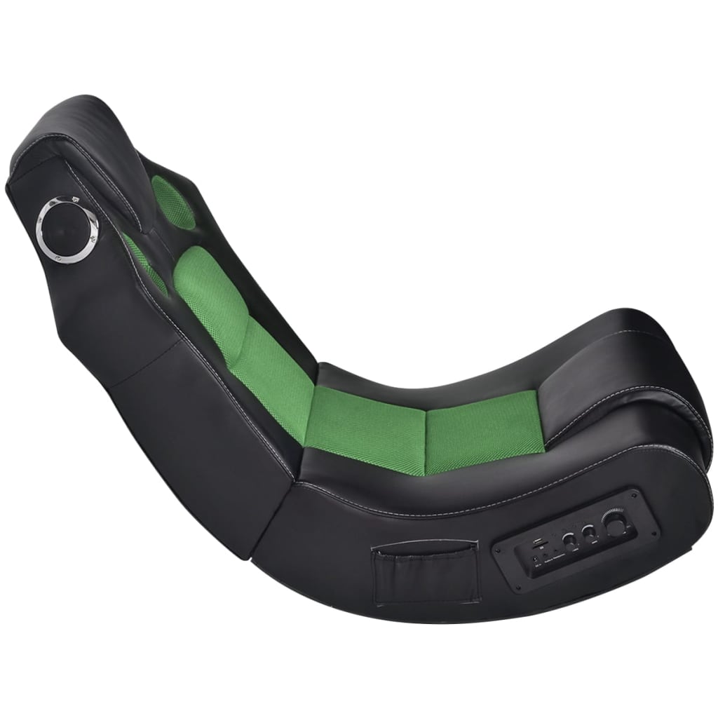 Sedia a Dondolo con Musica Nero e Verde in Similpelle 241962