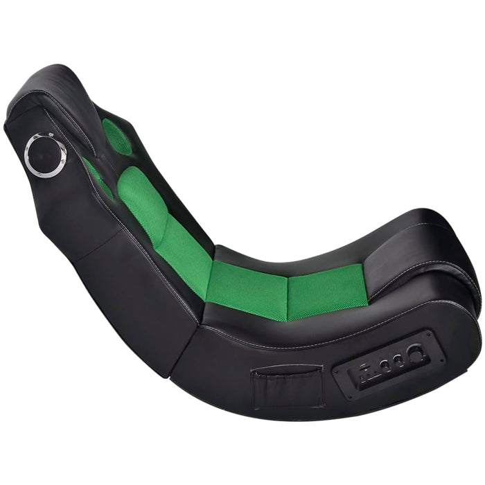 Sedia a Dondolo con Musica Nero e Verde in Similpelle 241962