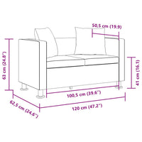 Divano a 2 Posti in Similpelle Nera 242209