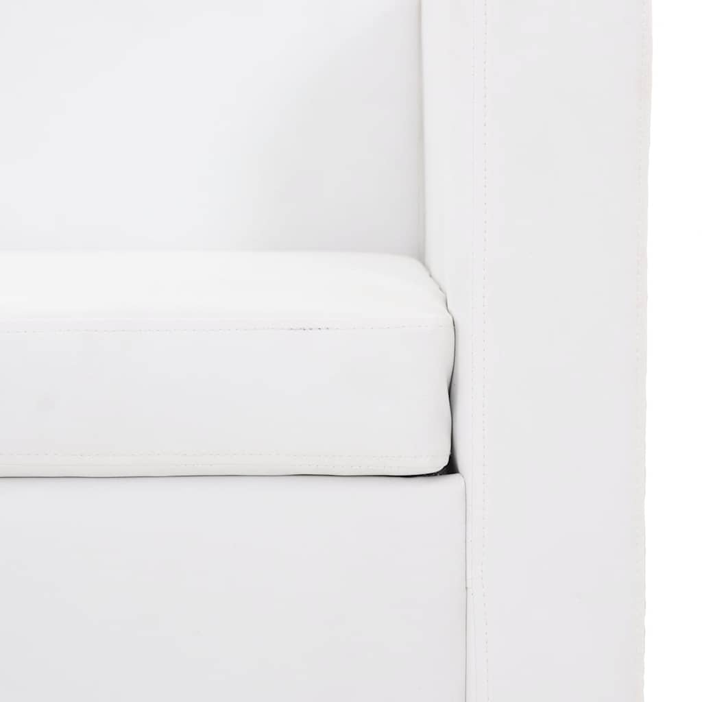 Divano a 3 Posti in Similpelle Bianca 242211