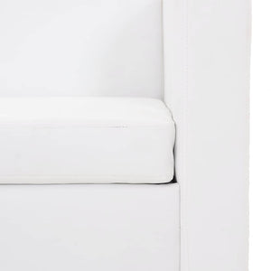 Divano a 3 Posti in Similpelle Bianca 242211