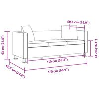 Divano a 3 Posti in Similpelle Bianca 242211