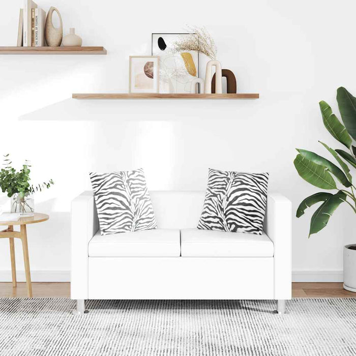 Divano a 2 Posti in Similpelle Bianco   cod mxl 13816