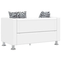 Divano a 2 Posti in Similpelle Bianco   cod mxl 13816