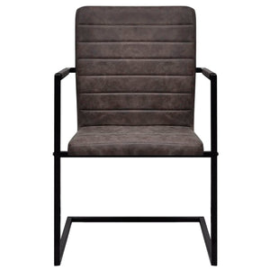 Sedie da Pranzo a Sbalzo 2 pz Marroni in Similpelle cod mxl 21108