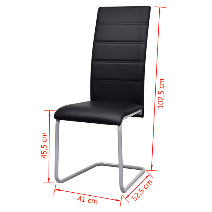 Sedie da Pranzo a Sbalzo 4 pz Nere in Similpelle 242290