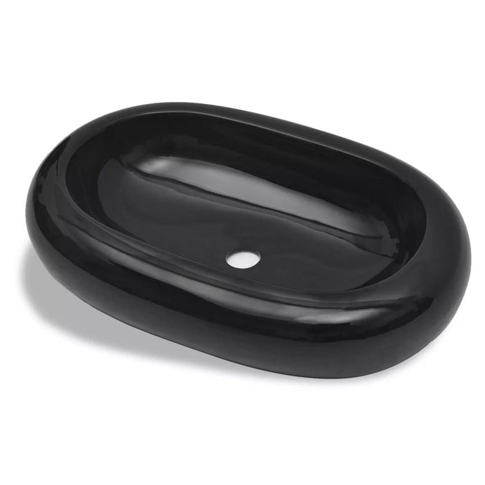 Lavabo ovale in ceramica 63 x 42 cm per bagno nero 02_0002495