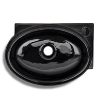 Lavandino in Ceramica Nera Rotondo con Foro Rubinetto/ Trabocco 141925