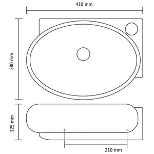 Lavandino in Ceramica Nera Rotondo con Foro Rubinetto/ Trabocco 141925