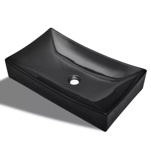 Lavabo rettangolare 65,5 x 39 cm ceramica per bagno nero 02_0002501