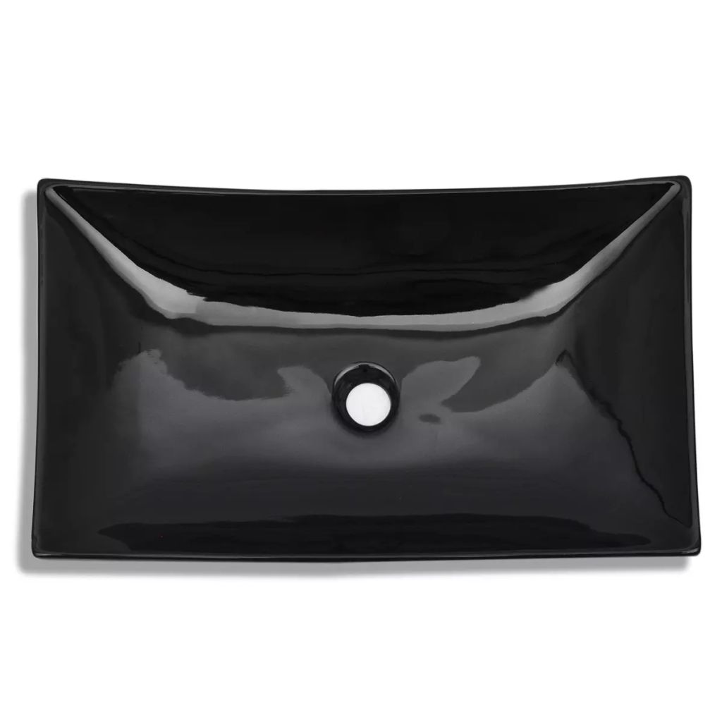 Lavabo rettangolare 65,5 x 39 cm ceramica per bagno nero 02_0002501