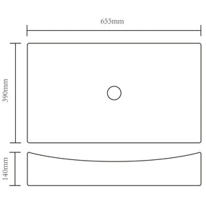 Lavandino da bagno in ceramica nera rettangolare 141926