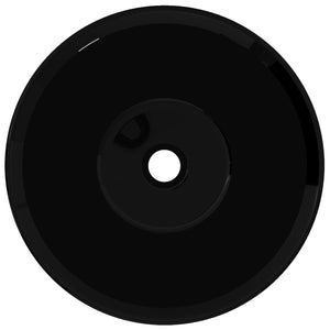 Lavandino da bagno-Lavello in ceramica nera rotondo