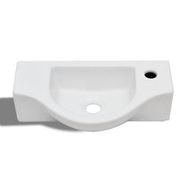 Lavandino Bagno in Ceramica con Foro per Rubinetto Bianco 141930