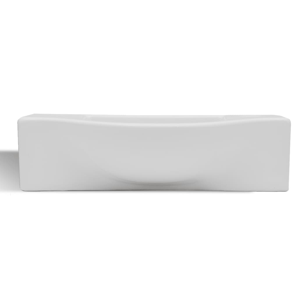 Lavandino Bagno in Ceramica con Foro per Rubinetto Bianco cod mxl 52591