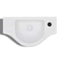 Lavandino Bagno in Ceramica con Foro per Rubinetto Bianco 141930