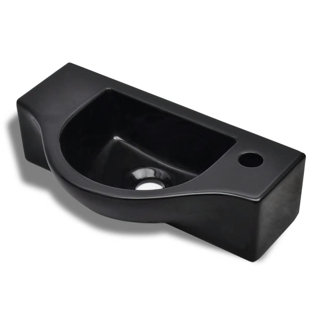 Lavabo lavabo con foro rubinetto in ceramica per bagno cm 45 nero0 2_0002506