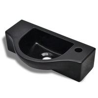 Lavabo lavabo con foro rubinetto in ceramica per bagno cm 45 nero0 2_0002506