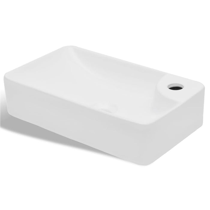 Lavandino Bagno in Ceramica Bianca con Foro per Rubinetto cod mxl 53160