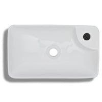 Lavabo con foro per rubinetto per lavabo bagno 44 x 25 cm ceramica bianca 02_0002509