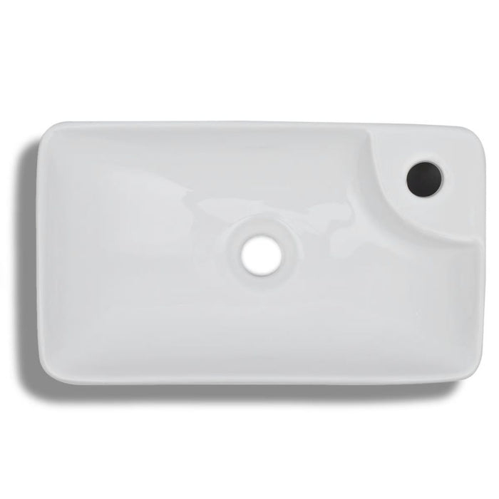 Lavabo con foro per rubinetto per lavabo bagno 44 x 25 cm ceramica bianca 02_0002509