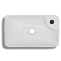 Lavandino Bagno in Ceramica Bianca con Foro per Rubinetto cod mxl 53160