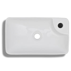 Lavandino Bagno in Ceramica Bianca con Foro per Rubinetto cod mxl 53160