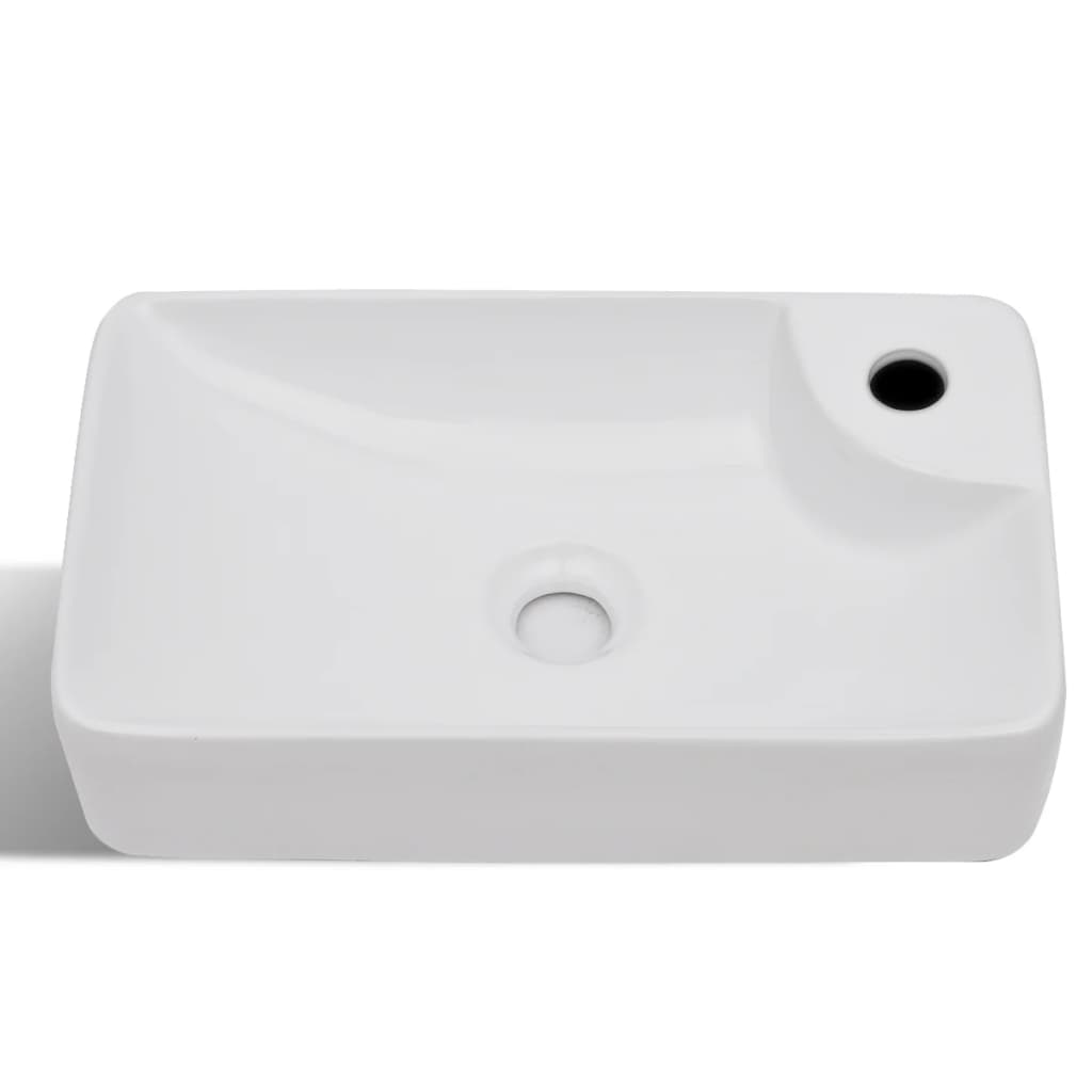 Lavandino Bagno in Ceramica Bianca con Foro per Rubinetto cod mxl 53160