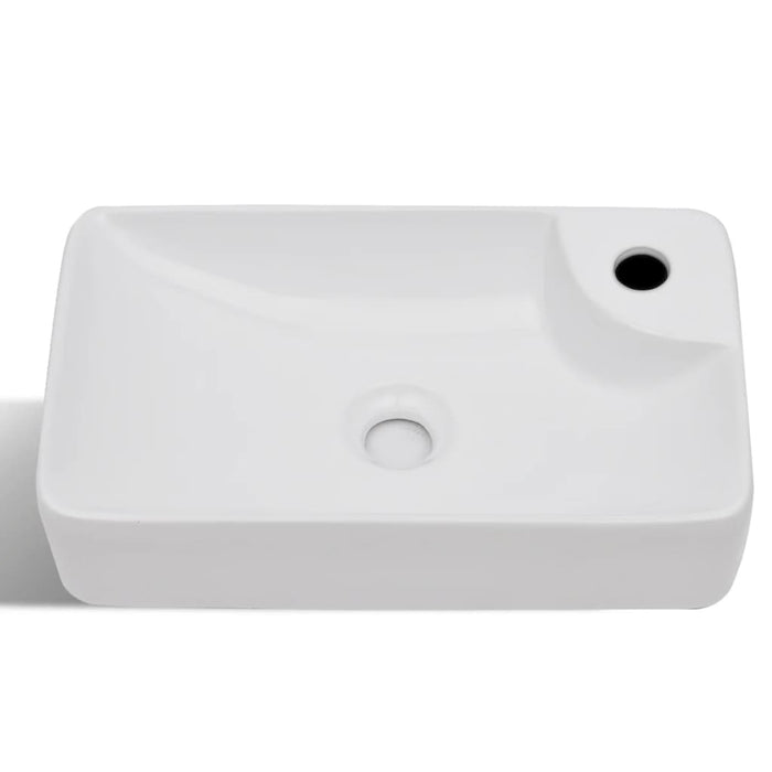 Lavandino Bagno in Ceramica Bianca con Foro per Rubinetto cod mxl 53160