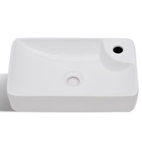 Lavabo con foro per rubinetto per lavabo bagno 44 x 25 cm ceramica bianca 02_0002509