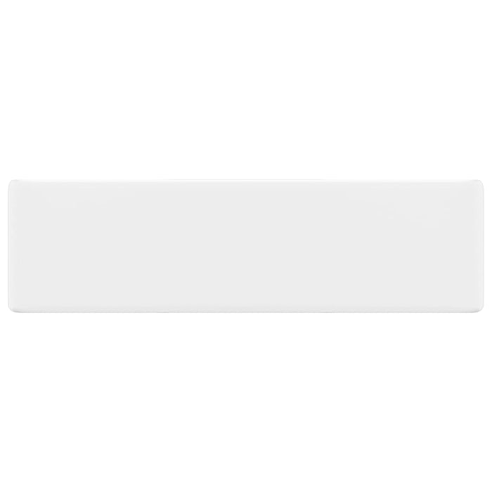 Lavabo quadrato con foro per rubinetto in ceramica 48 x 37 cm per bagno bianco 02_0002511