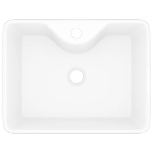 Lavandino Bagno in Ceramica Bianca Quadrato con Foro per Rubinetto  cod mxl 52814