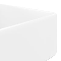 Lavandino Bagno in Ceramica Bianca Quadrato con Foro per Rubinetto  cod mxl 52814