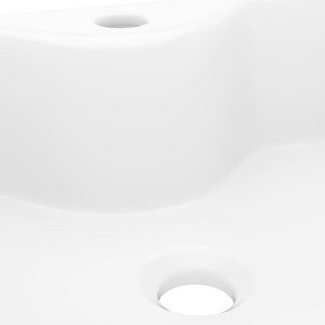 Lavabo quadrato con foro per rubinetto in ceramica 48 x 37 cm per bagno bianco 02_0002511