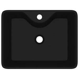 Lavandino Bagno in Ceramica Nera Quadrato con Foro per Rubinetto  cod mxl 40919